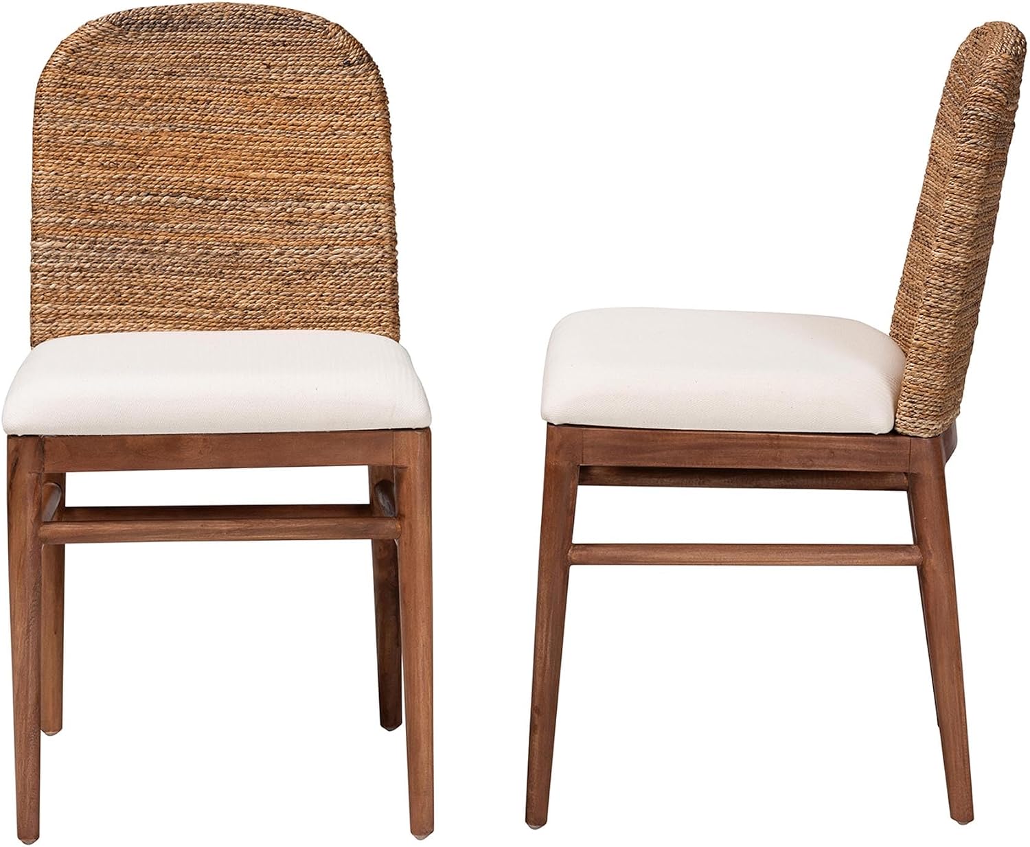 bali & pari Nadim Natural Seagrass Dining Chair, 2-Piece Set, Brown