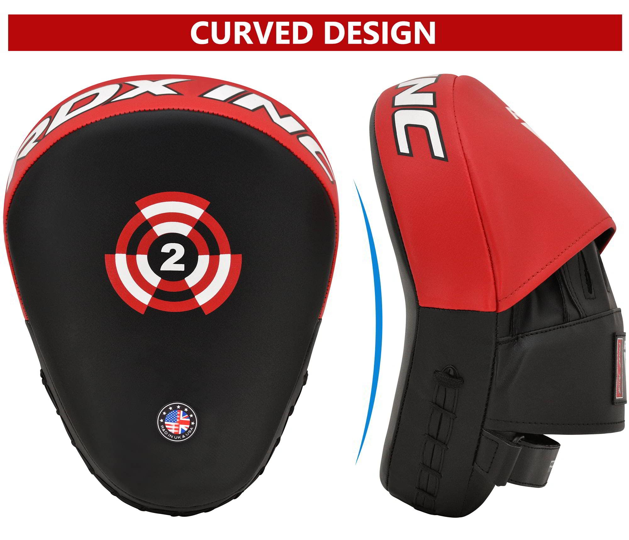 RDX Colpitori Boxe Guanti da Passata, Maya Hide Pelle, Scudo Sciopero Gancio Jab Boxing Pao Pads, Coppia Focus Pastiglie per Sparring Muay Thai Kickboxing MMA Arti Marziali Taekwondo Allenamento