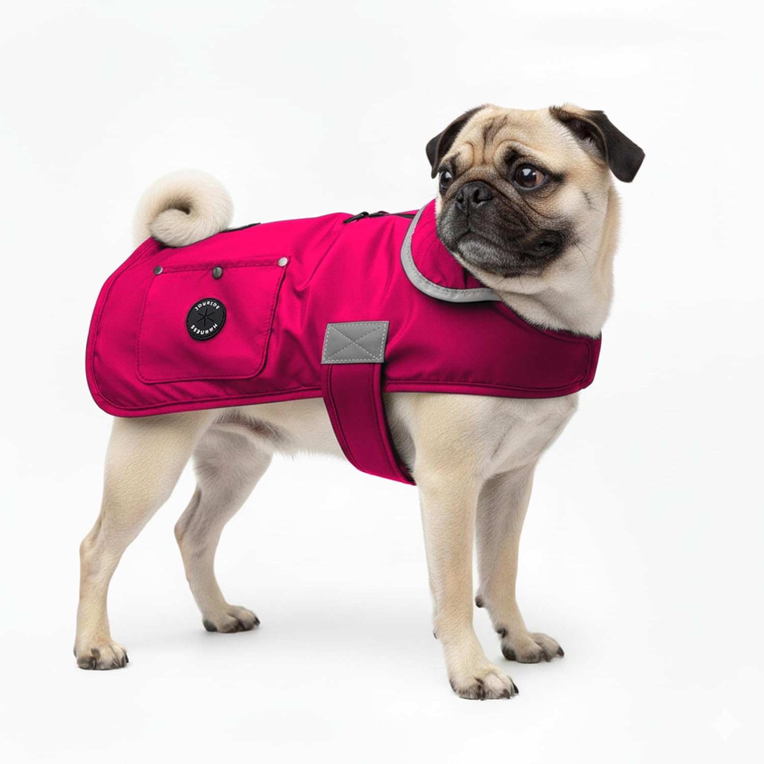 Joyride Harness FrostFlex Dog Winter Jacket - Fleece Lined & Water-Resistant - Snowsuit with Pockets for Treats & Poop Bags - Durable Cold Weather Dog Coat - Pink Berry-XS