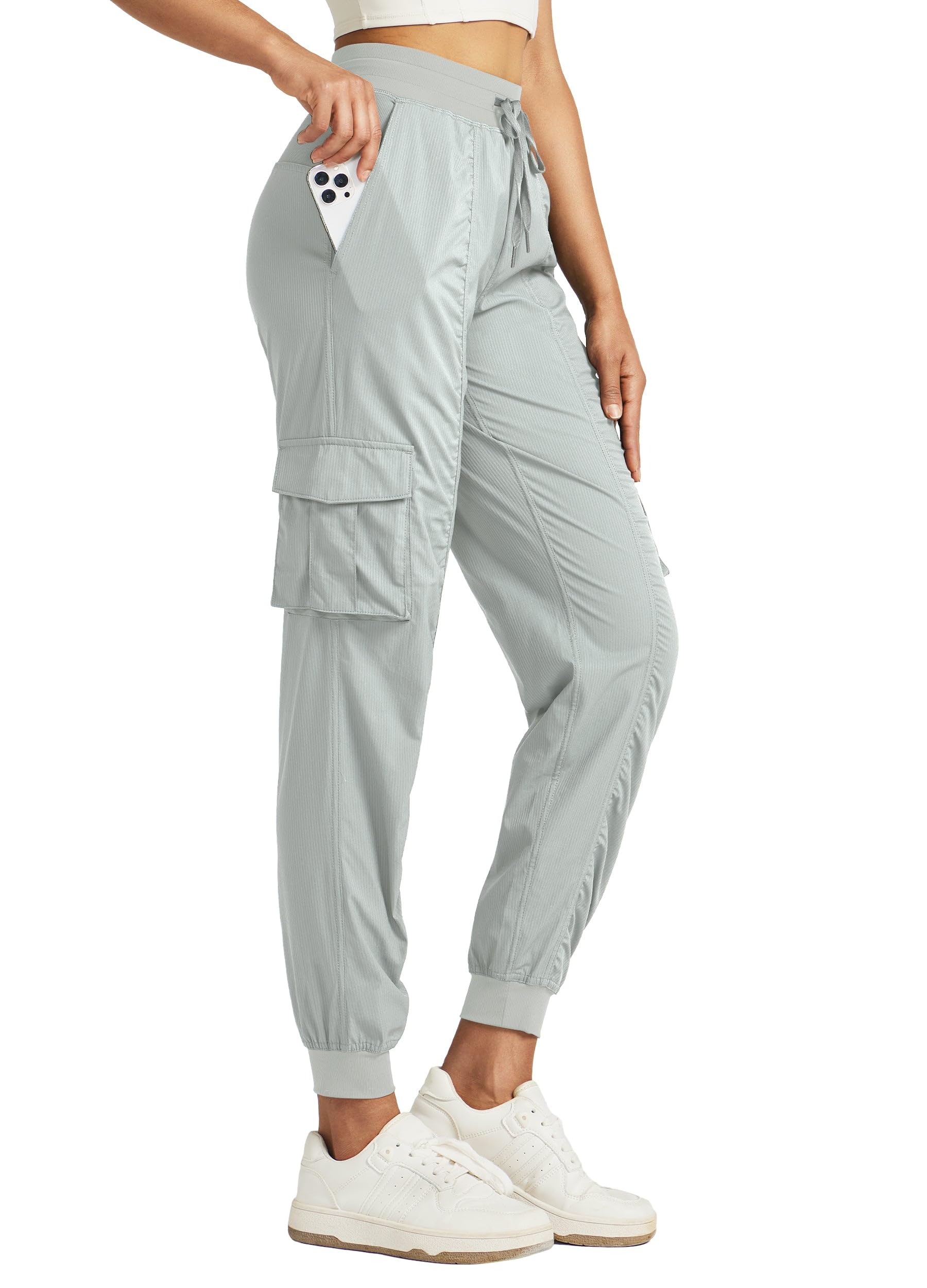 Willit Women's Studio Jogger Cargo Workout Hiking Track Pants Lightweight Athletic Dance Tapered Pants Quick Dry