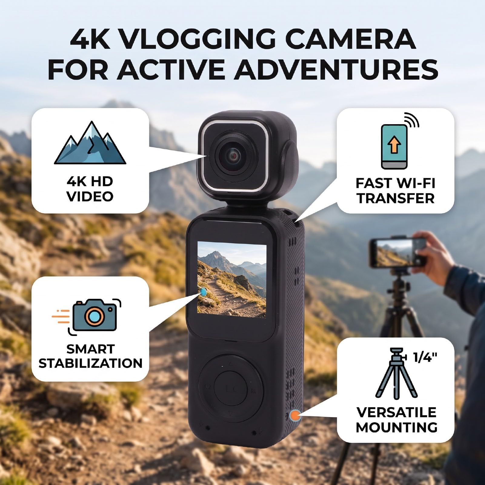Sxhlseller Videocamera Portatile 4K