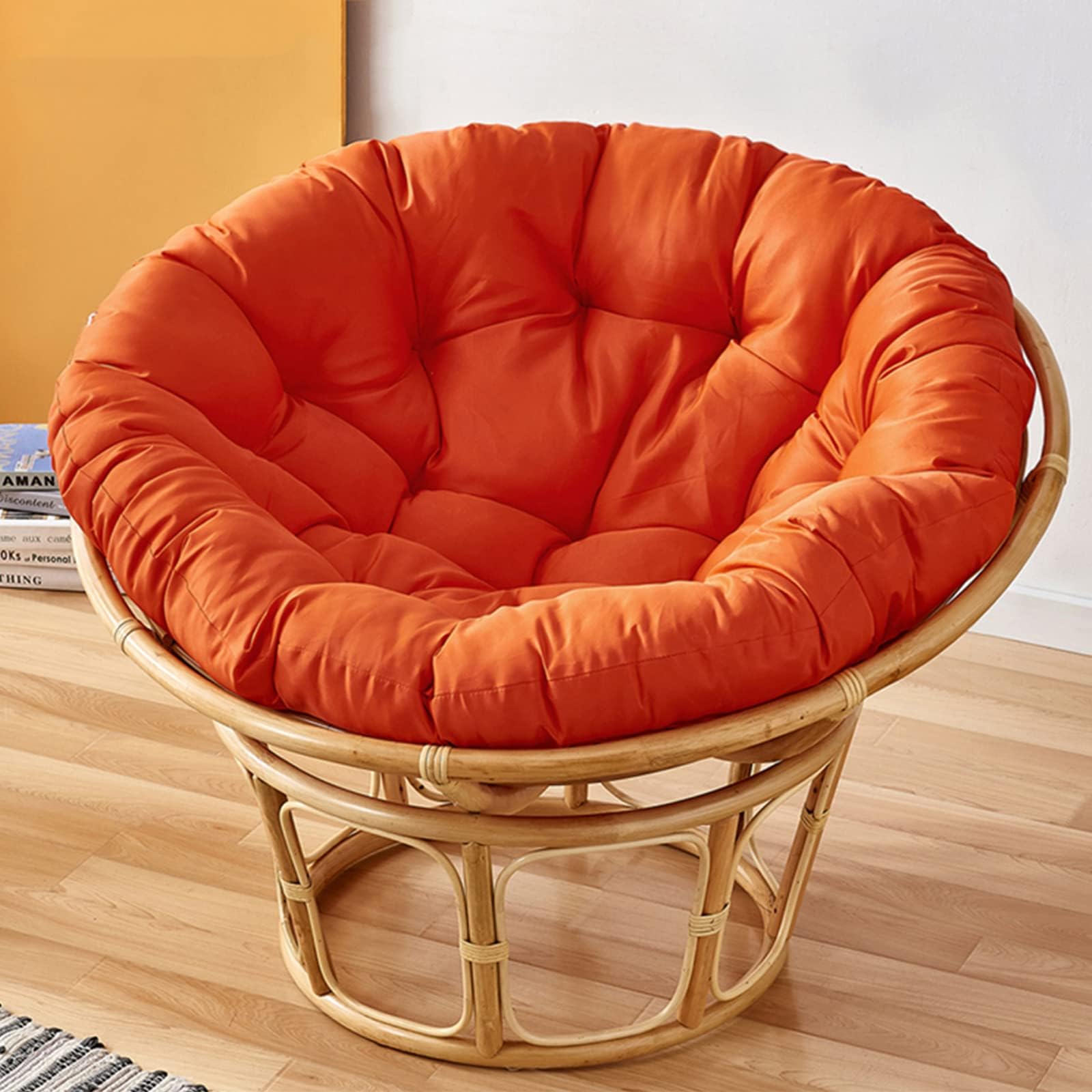 Cojín redondo para silla, 120 x 120 cm, de polirratán, suave, cómodo, para comedor, patio, jardín y uso doméstico, accesorios elegantes y duraderos para sillas