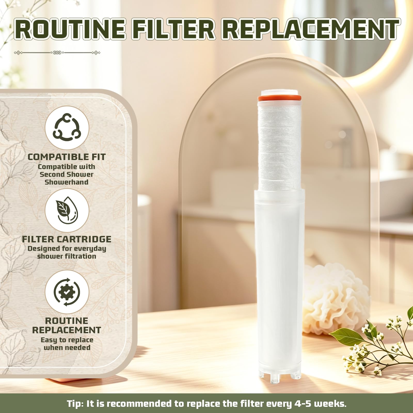 Confezione da 9 filtri di ricambio compatibili con soffione doccia filtrato