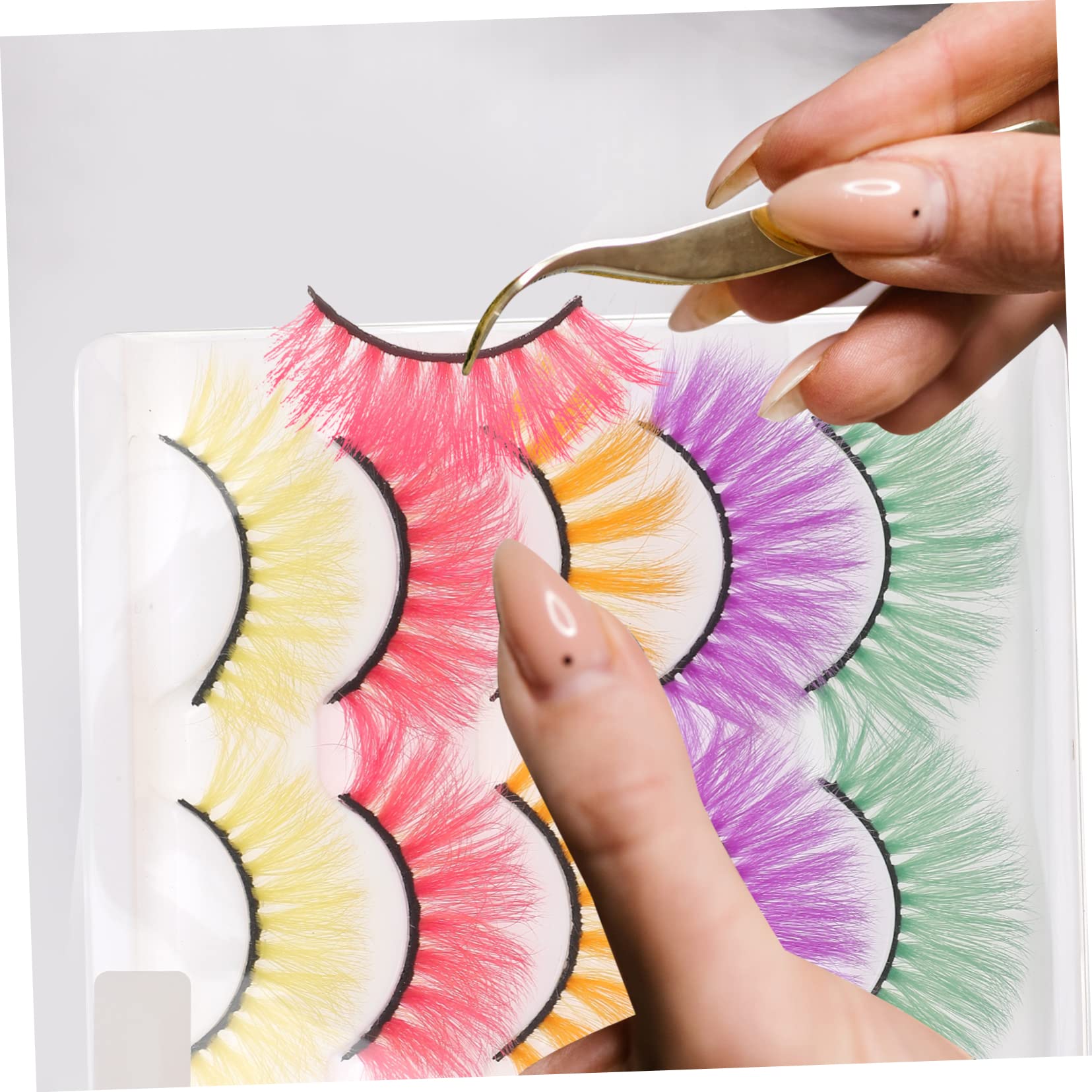 Beavorty 25pares Pestañas Postizas Coloridas De Maquillaje Natural De Extensiones Reutilizables Para Mujer Ligeras y Cómodas
