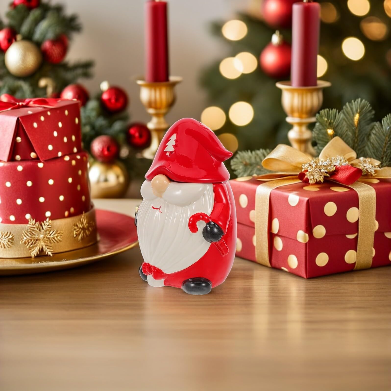 jojofuny Boîtes de Noël Céramique Bocaux Décoratifs à Couvercle Petites Boîtes pour Biscuits et Bonbons Idée Cadeau Festif