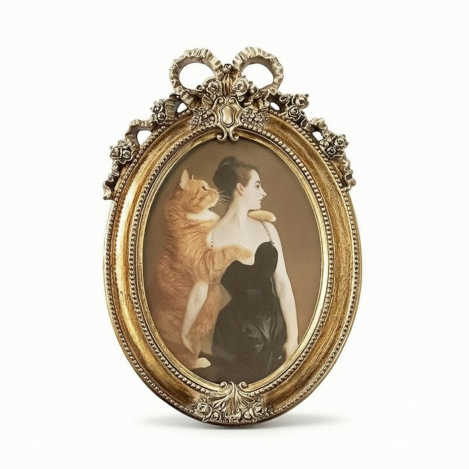 SNAPPSY Resin Photo Frame Antique-Style Ornate Frame with Floral Details Gold-Toned for Decorators, Art Collectors, Gallery Wall, Living Room, Studio 7 Inch Gold-image-10