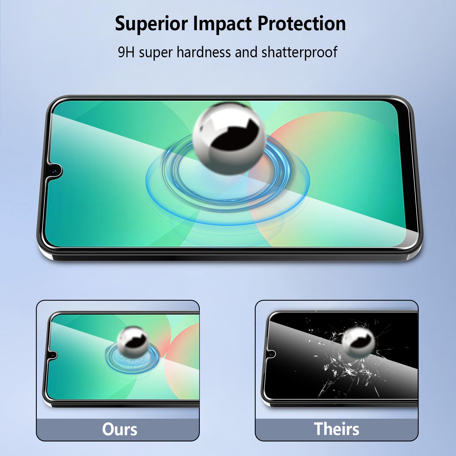 [3 Pezzi Vetro Temperato per Samsung Galaxy A26 5G,Durezza 9H Anti Graffio,Anti-Impronte Senza Bolle,Pellicola Protettiva per Samsung A26 5G