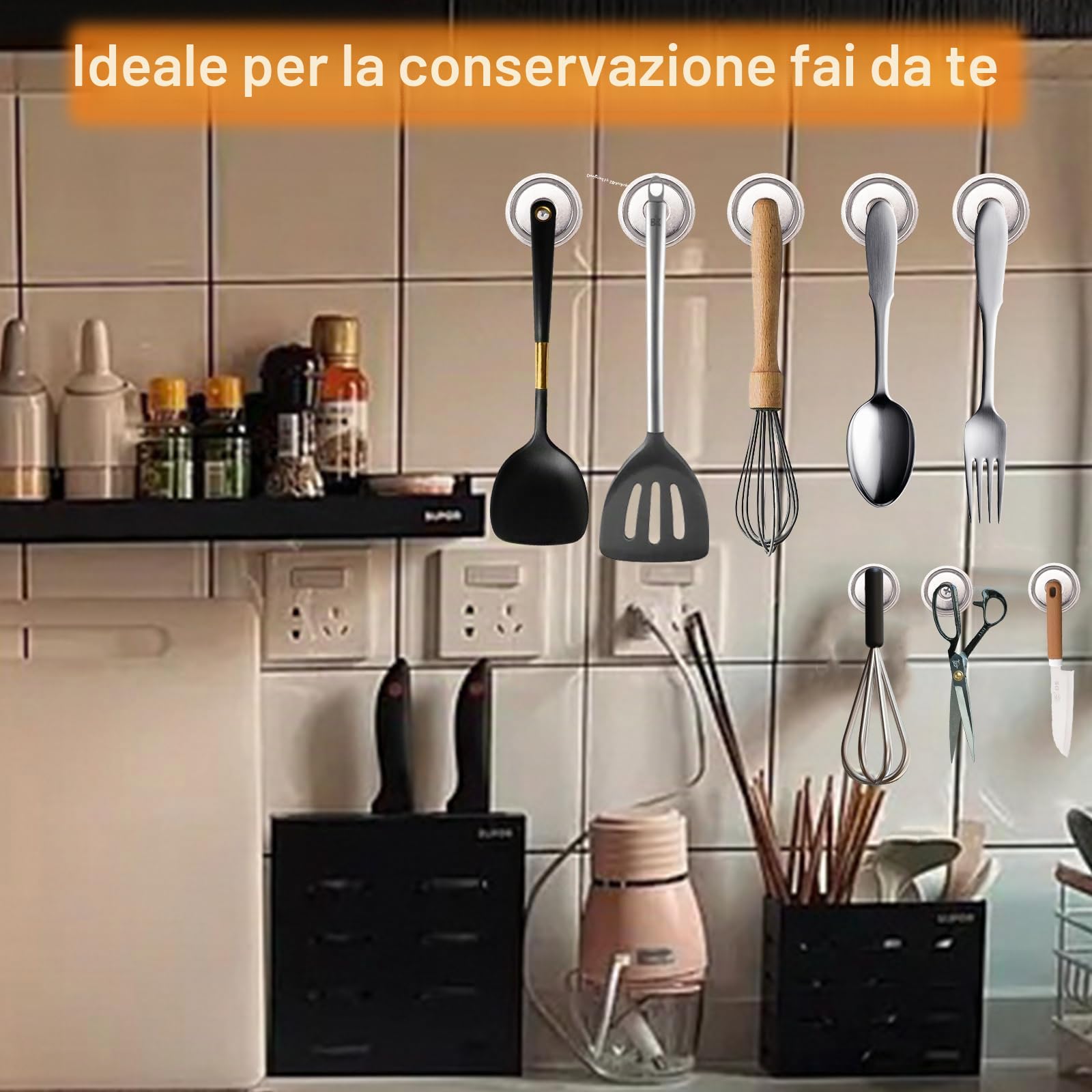 Magnete al neodimio extra forte, 20 pezzi, 20 mm, 10 kg, con capsula, calamite a testa svasata con viti e cuscino in acciaio per cucina