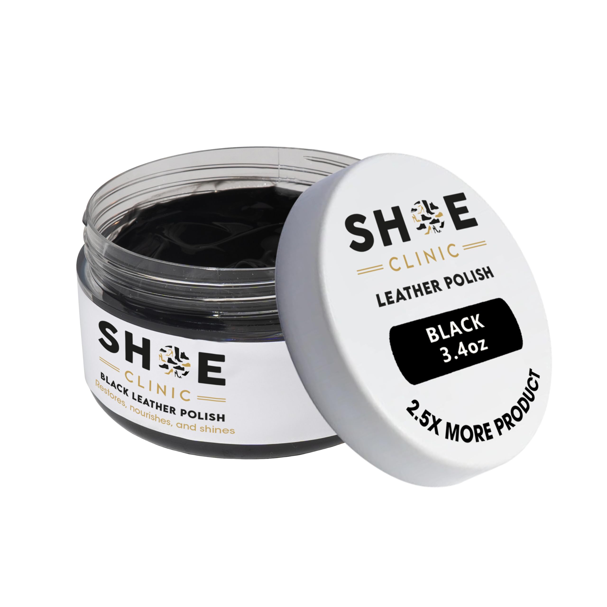 Shoe Clinic Leather Shoe Polish | For Polishing Boot, Shoes & Footwear | Restore Natural Colour & Shine | Polishes in Neutral, Clear & Colours (Black) | 100ml