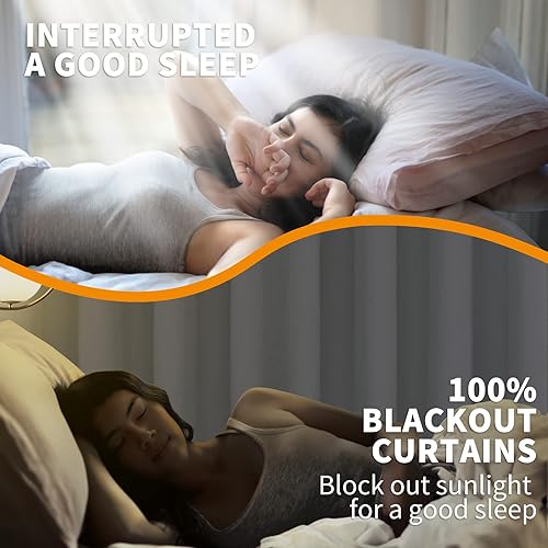 Miniatura 2 de YoungsTex Cortinas de lino gris claro Blackou para dormitorio, oscurecimiento de habitación completa, cortinas de lino sintético para ventana,