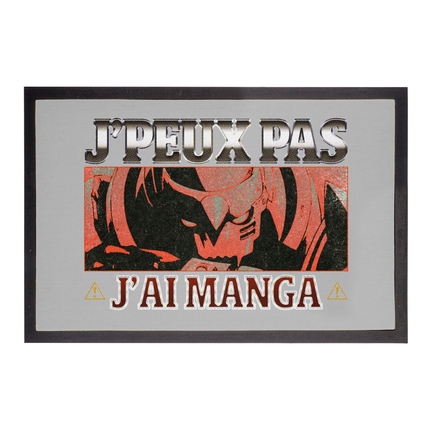 Paillasson Gris Otaku Évitez la Saleté Motif Manga Anime 75x50cm