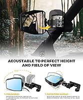 Vista 5 de Xprite UTV - Espejos LED de visión lateral de aluminio con luces de charco, se adapta a barra de jaula enrollable de 1.75 a 2 pulgadas para Polaris