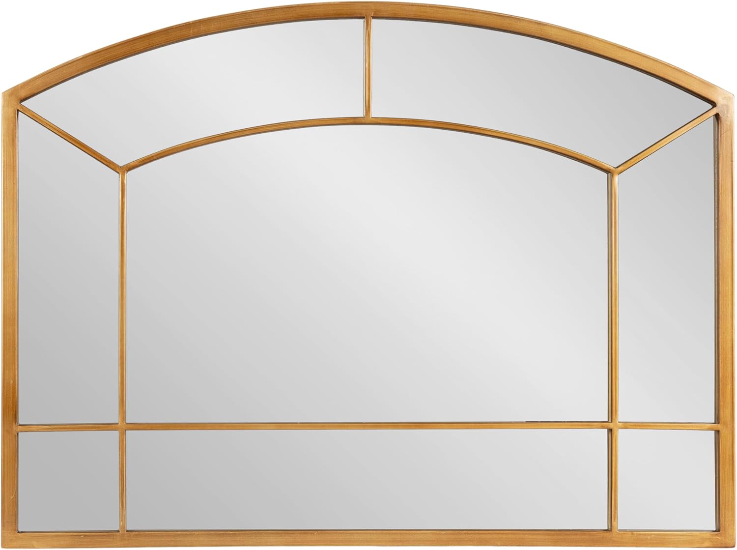 Kate and Laurel Gervais Traditional Wide Arched Window Mirror, 36 x 27, Antique Gold, Vintage Window Pane Arch for Mantel or Bedroom