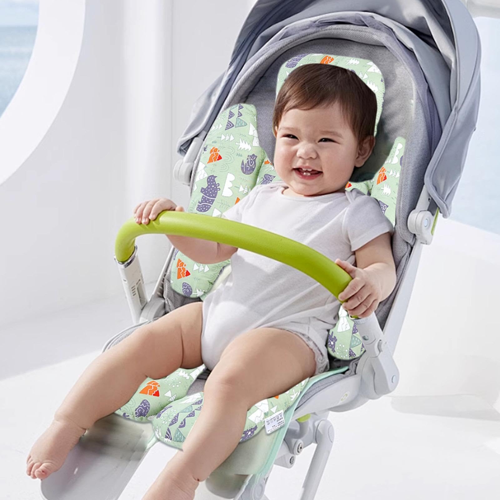 Insert de poussette pour bébé, coussin de siège de voiture pour poussette | Insert de coussin de poussette à cinq points pour sièges d'auto, poussette