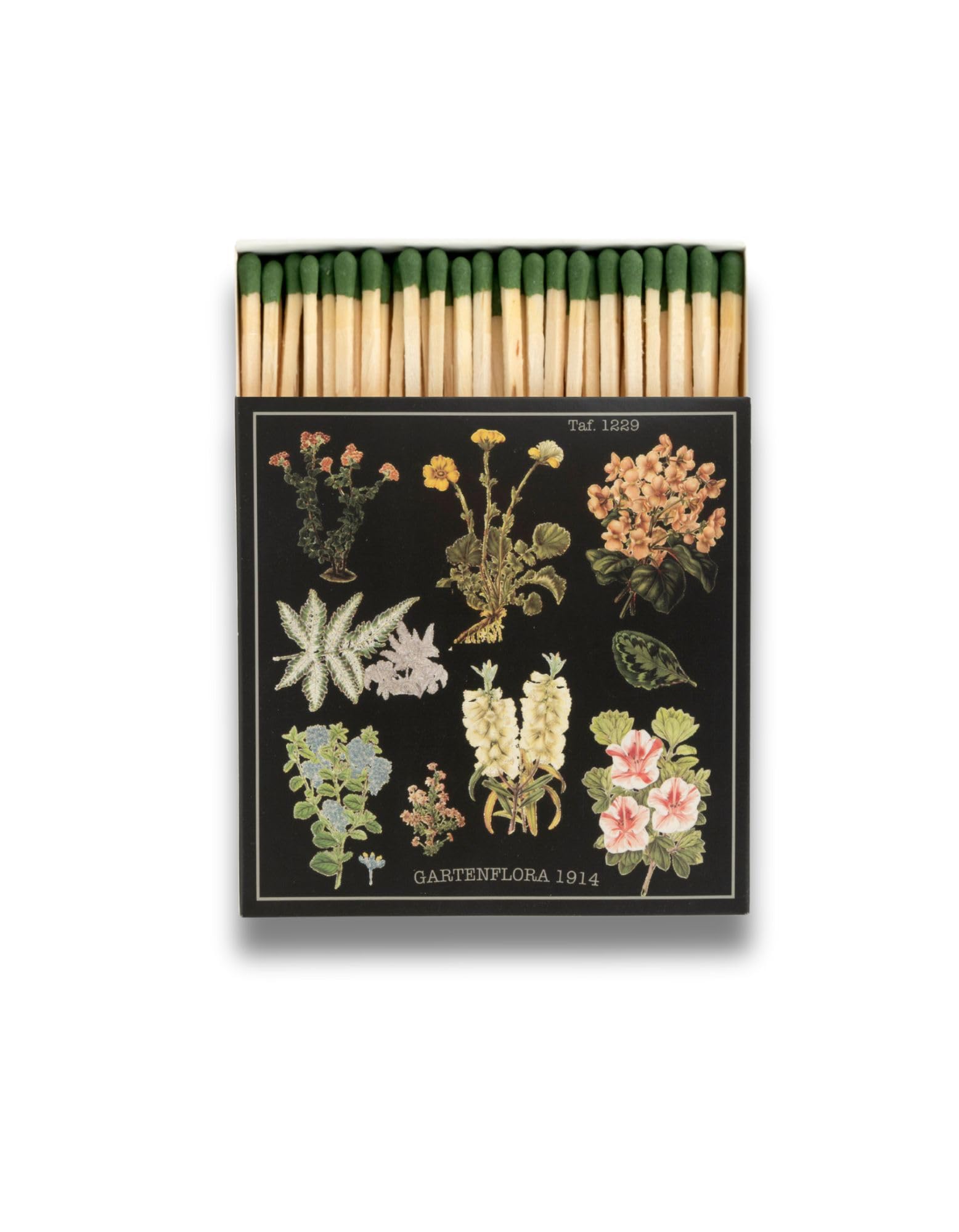 Curator Home Regalo de lujo Cerillas de seguridad largas I Caja de cerillas cuadrada elegante (Floral)