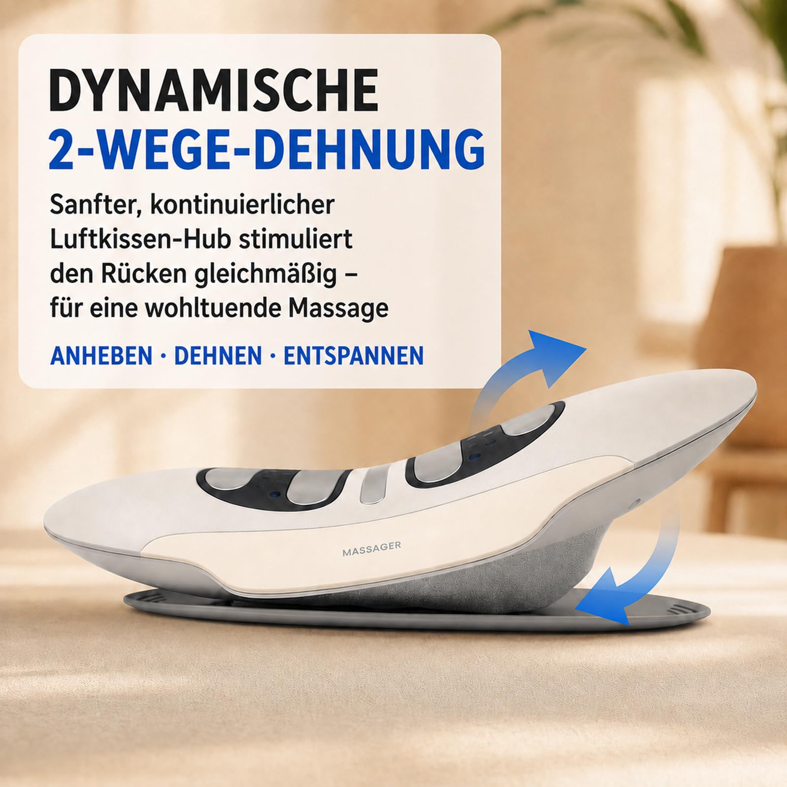 Rückenmassagegerät mit Wärme, EMS, Vibration und Airbag-Traktion