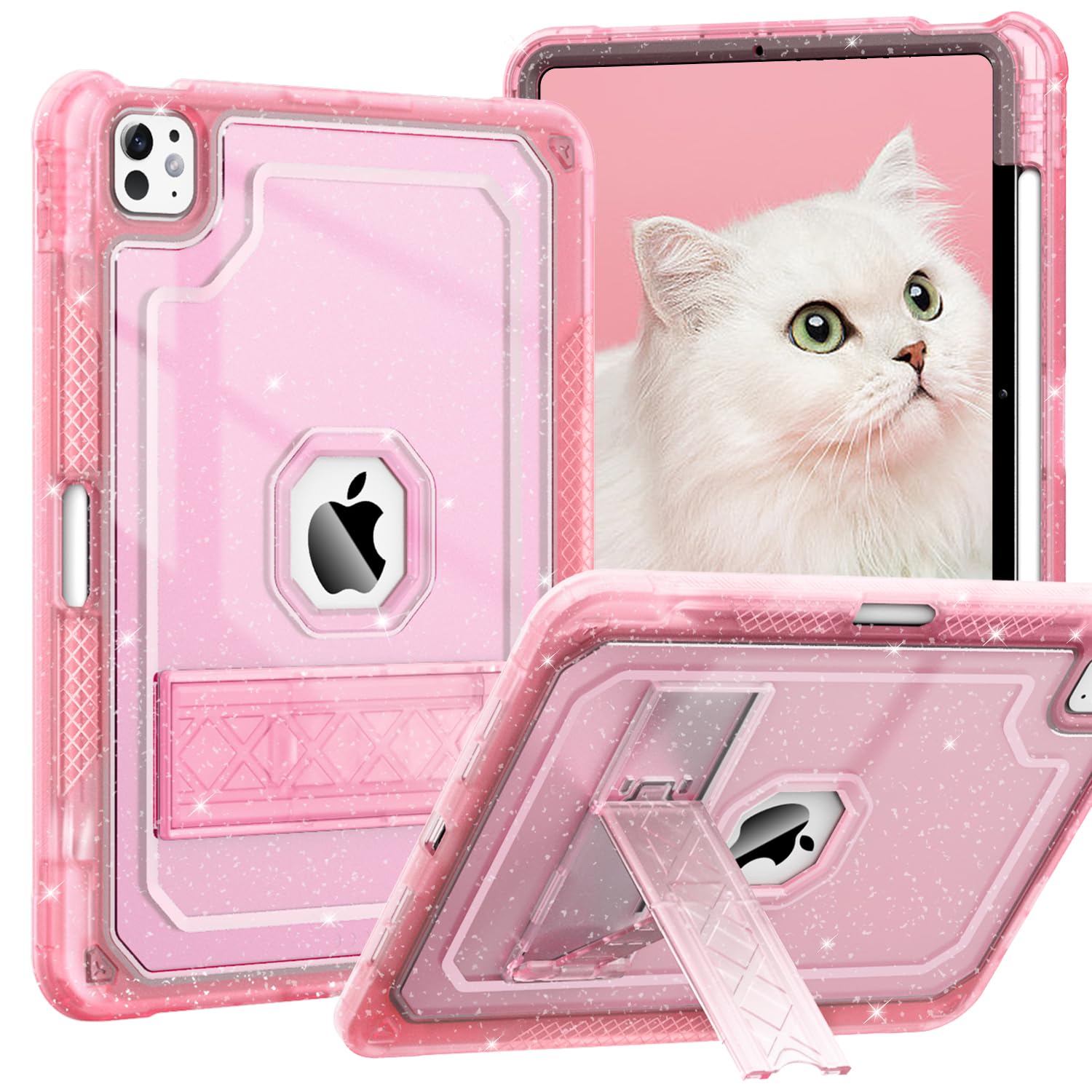 ZoneFoker Case for iPad Pro 11 Inch Case M5/M4(2025/2024) with Pencil Holder, Slim Hard Translucent Protective Cover for M5/M4 iPad Pro 11" with