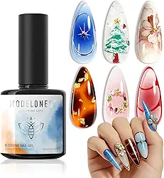 Modelones Esmalte de gel para desabrochar de unhas UV LED transparente para espalhar efeitos, mármore, estampa floral, design de arte de unhas em aquarela, para bricolagem doméstica e salão de unhas