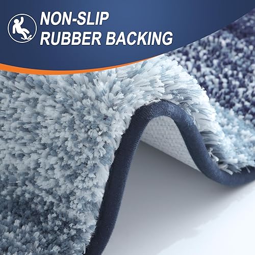 Miniatura 156 de OLANLY Juego de 2 alfombras de baño de 2 piezas, alfombras de baño de microfibra suave y absorbente y alfombra de inodoro con contorno