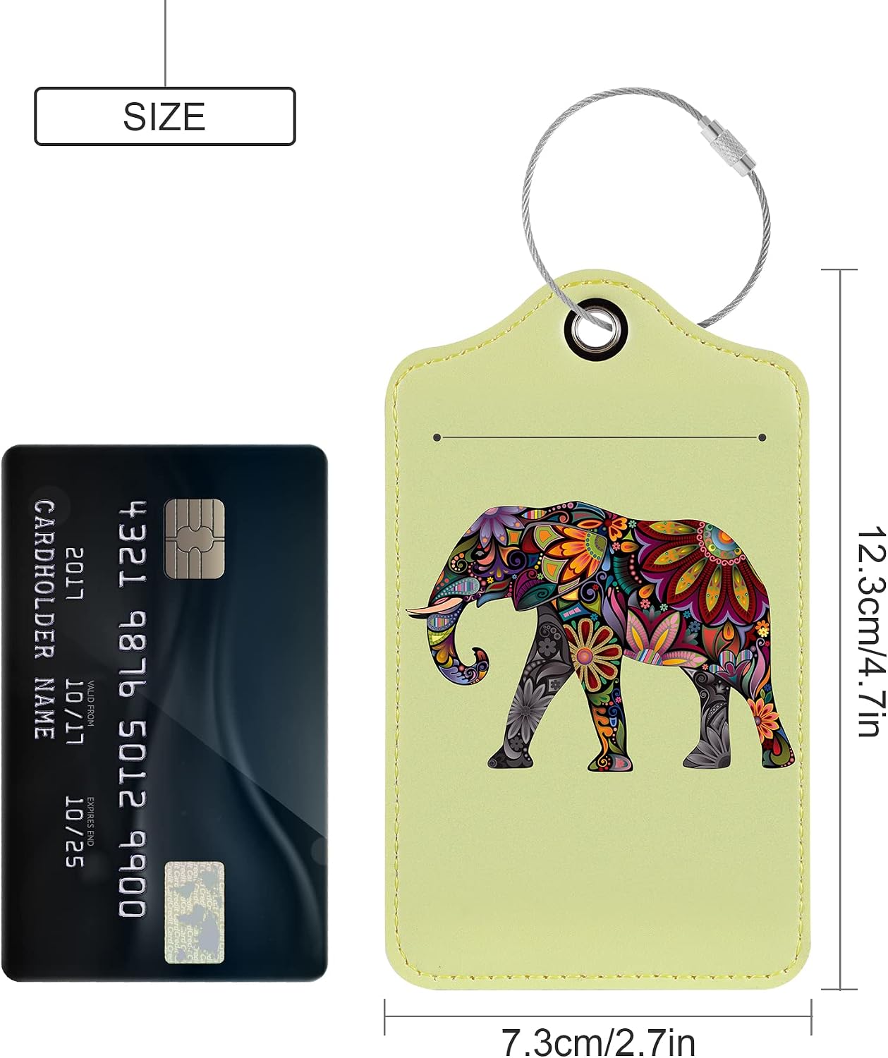 4 Pack Elephant Cute Luggage Tags Bag Suitcase Baggage Tag by Toughergun(Yellow Fresh)