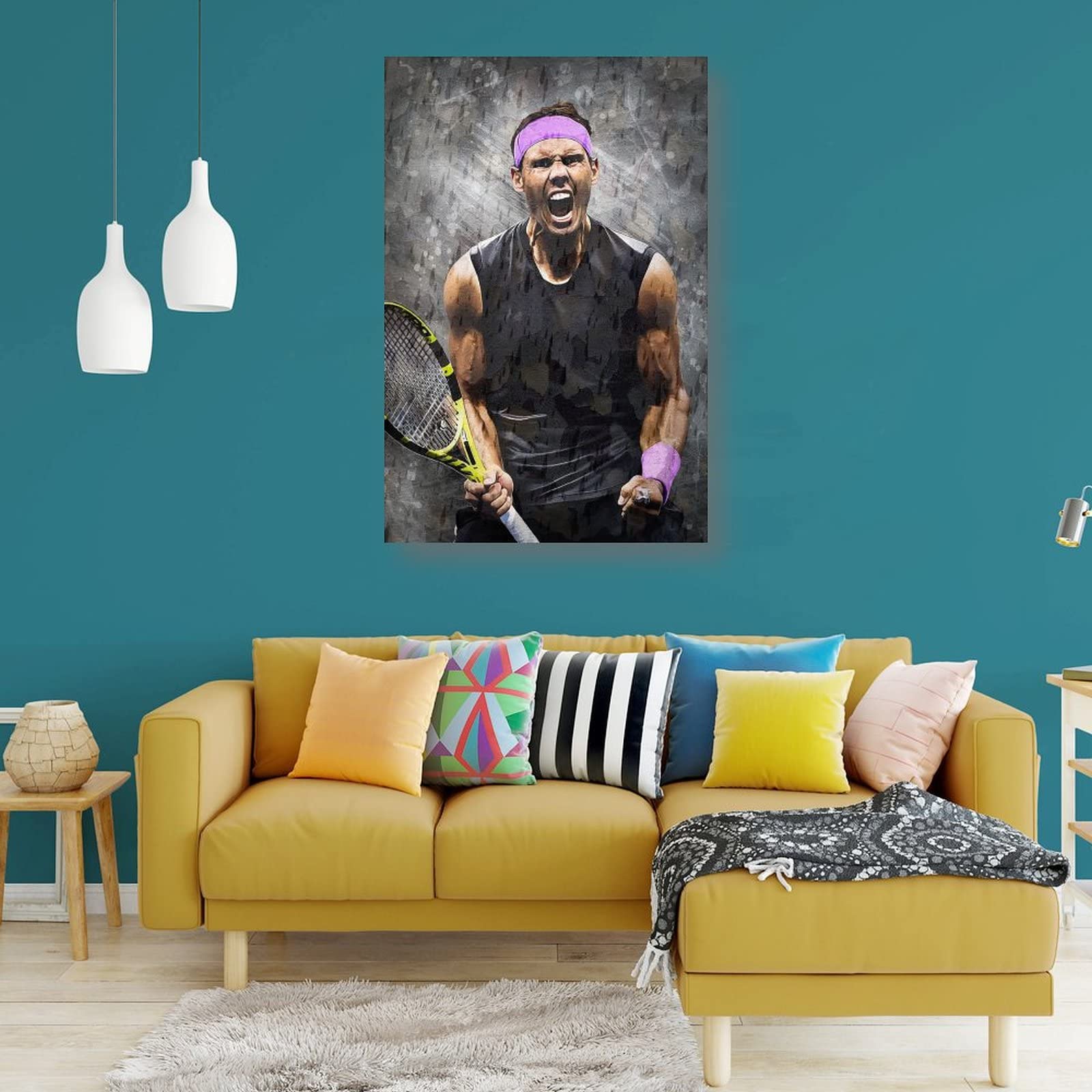 Poster Toile 20x30 Pouces - Design Coupe Davis Tennis - Art Vintage Pour Décoration Murale