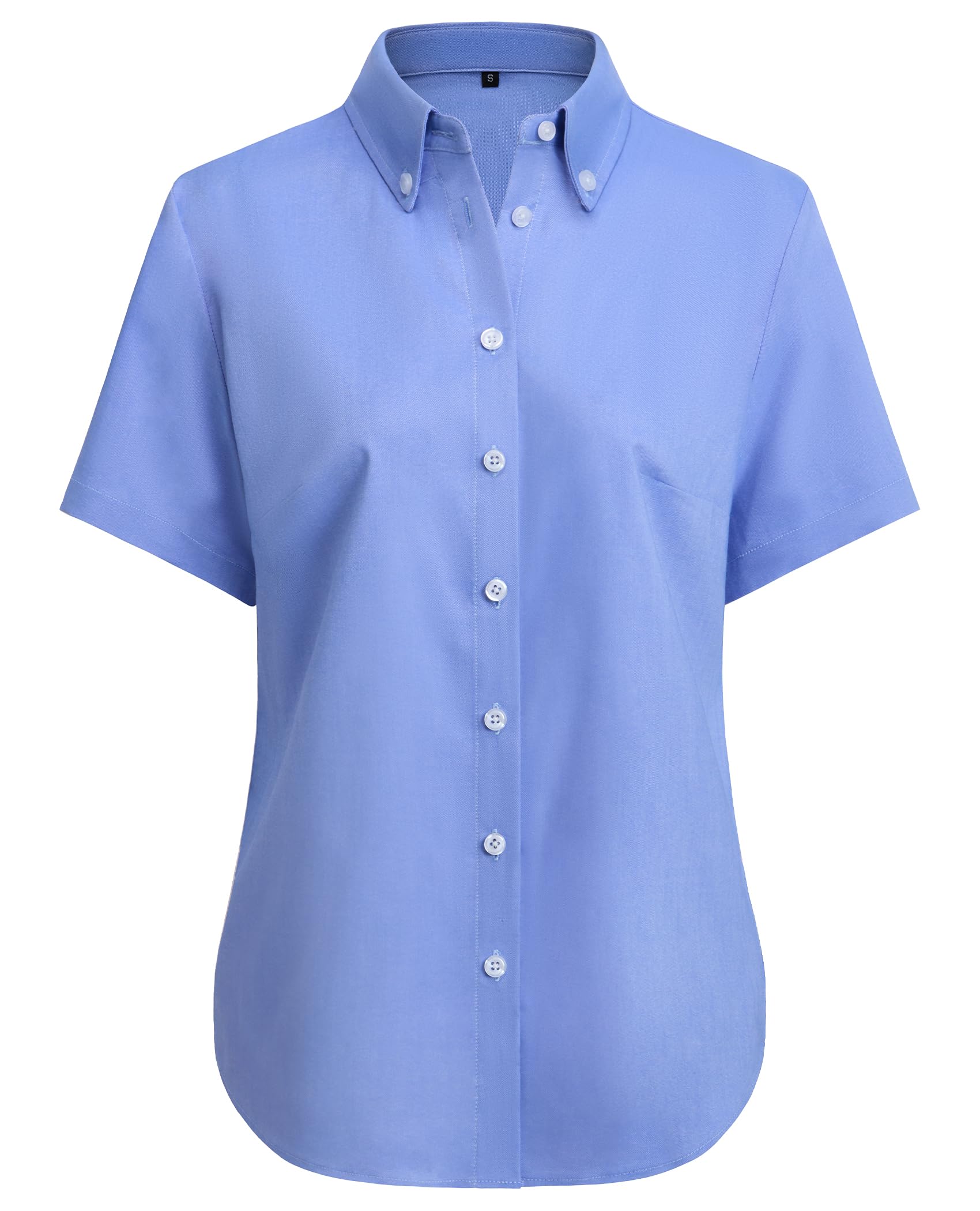 siliteelon Button Down Shirts Women Oxford Shirts Short Sleeve Wrinkle Free Dress Business Shirts Work Office Blouse