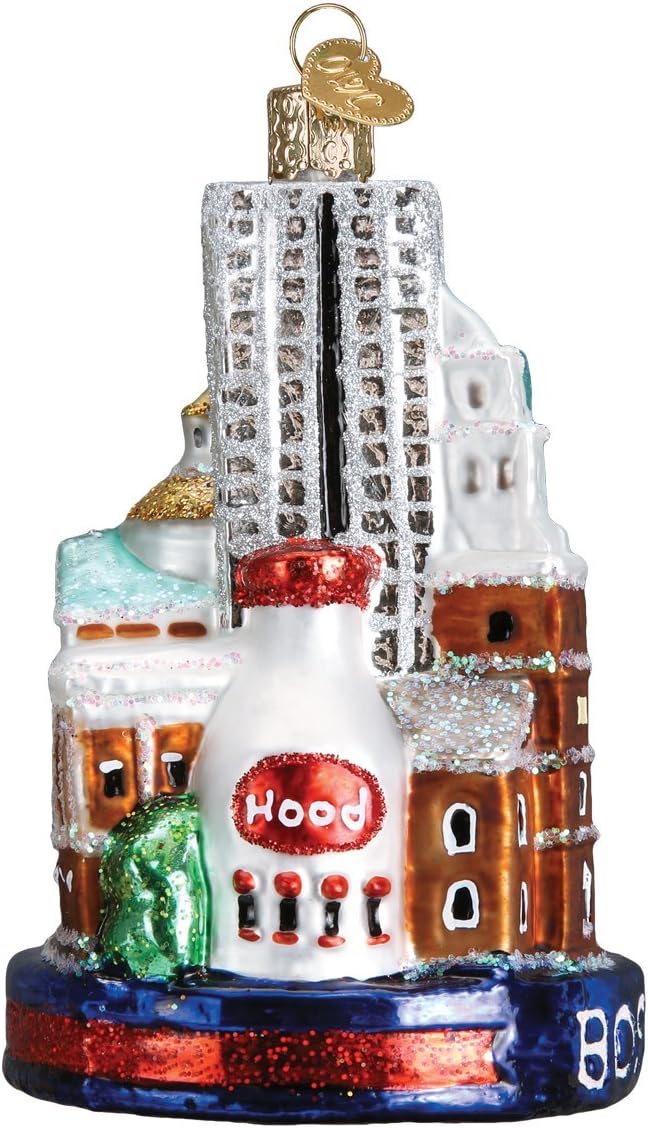 Old World Christmas Glass Blown Ornament Boston City (20094)