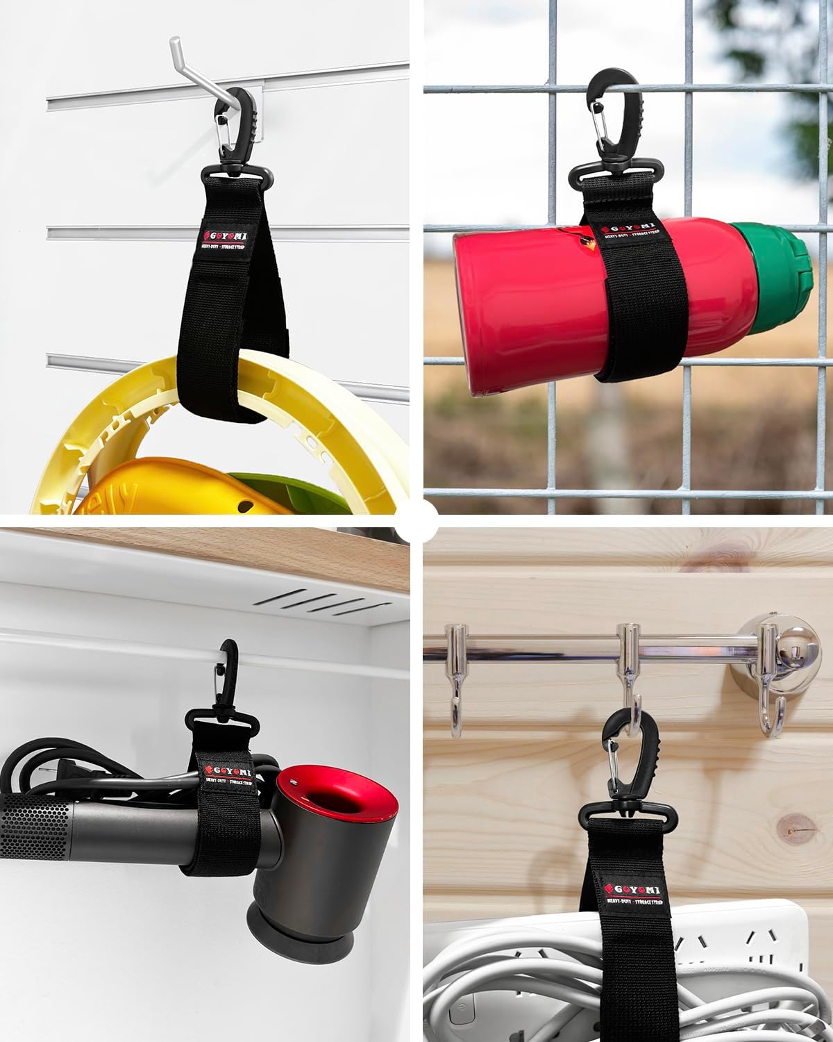 3 Pcs Extension Cord Holder Organizer, 16'' Hook and Loop Extension Cord Hanger, Heavy Duty Storage Straps for Cords, Cables, Hoses, Rope, RV, Garage Storage and Organization