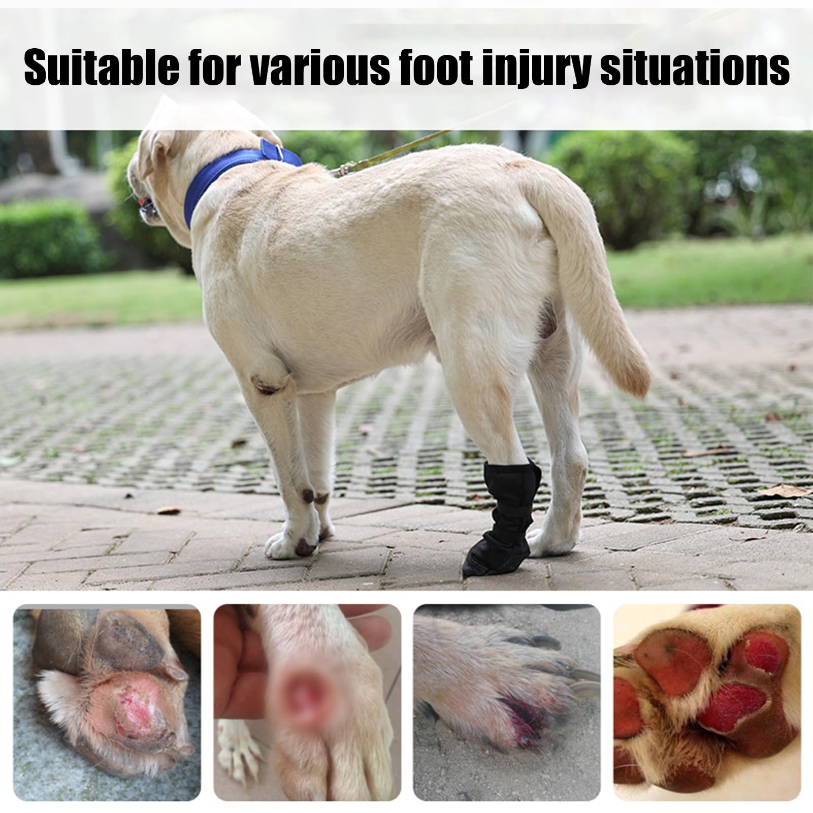Dog Paw Wound Cover - Pet Waterproof Foot Covers | Claw Shoe Covers | Adjustable Dog Boots for Injured Paws | Breathable Four-Legged Claw Shoe Covers | Non-Slip Dog Injury Protection C