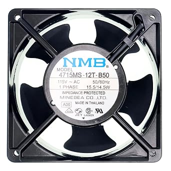 for 4715MS-12T-B50 Cooling Fan, 115VAC 15.5/14.5W 12012038mm axial Cooling Fan