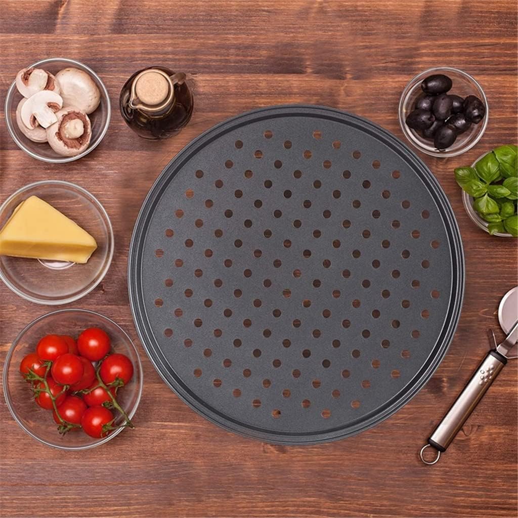 Set of 4 Pizza Tray Round Perforated Non-Stick Pizza and Tarte Crispy Tray Pizza Pans 32 cm