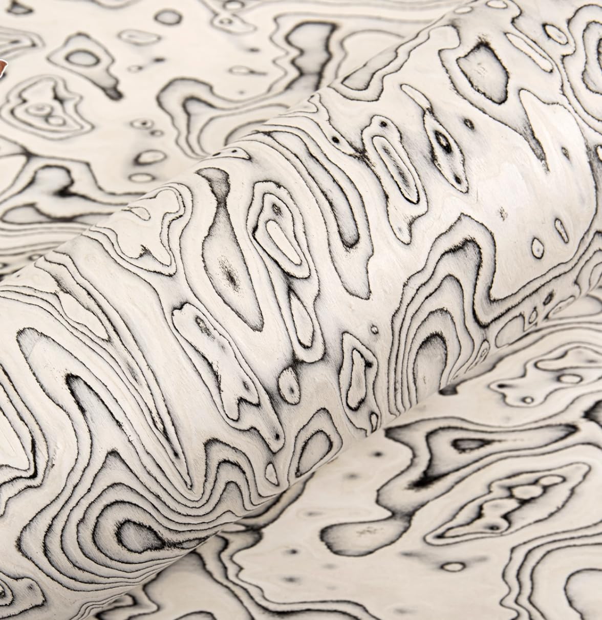 0.5mm Thick Engineered White Maple Burl Veneer, 2.5x0.53m (98x20.8 inch) - Perfect for Cabinet Door, Wooden Door, Floor Decoration & Furniture Renovation Projects