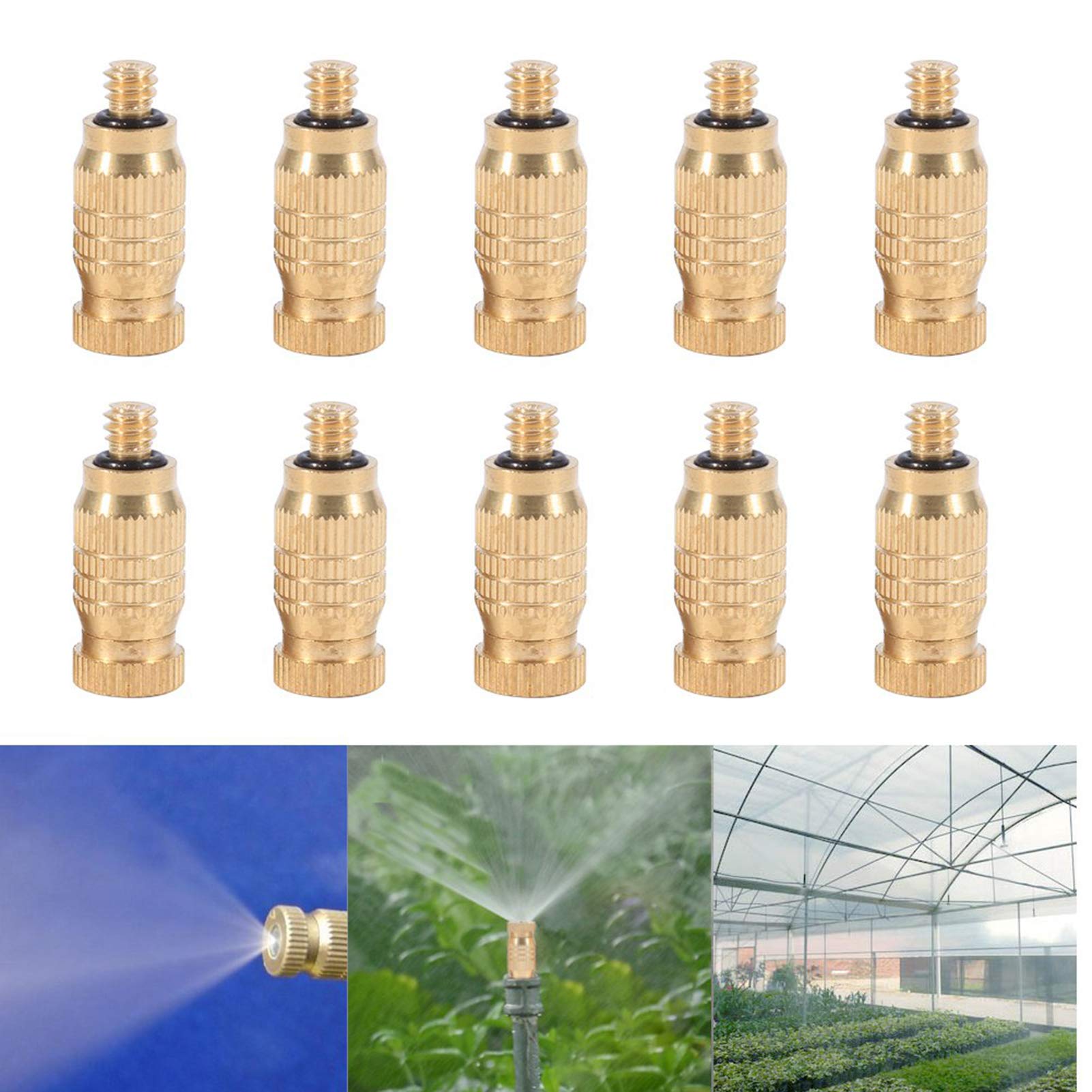 120 ugelli nebulizzatori ad alta pressione per sistema di raffreddamento in ottone, ugelli nebulizzatori per patio giardino spruzzatore kit di strumenti di irrigazione 0-0,1 cm