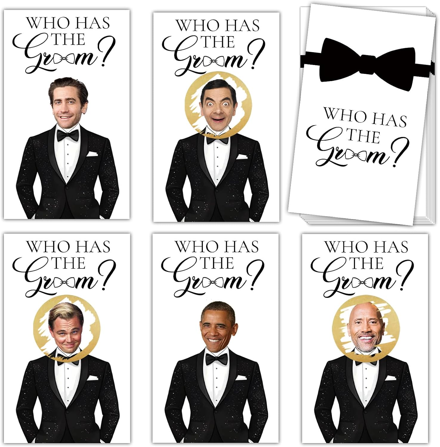 Minimalism Bridal Shower Games, Who Has The Groom Scratch Off Celebrity Cards for 41 Guests, Fun Wedding Shower Game for Guests, Engagement, Bachelorette Party Scratch Off Cards