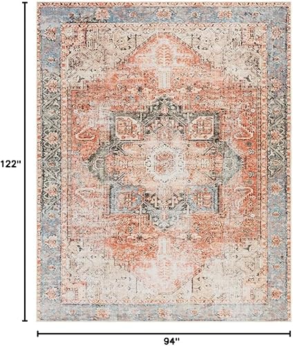 Miniatura 2 de Livabliss Suri - Alfombra vintage lavable, 7 pies 10 pulgadas x 10 pies 2 pulgadas, óxidoazul