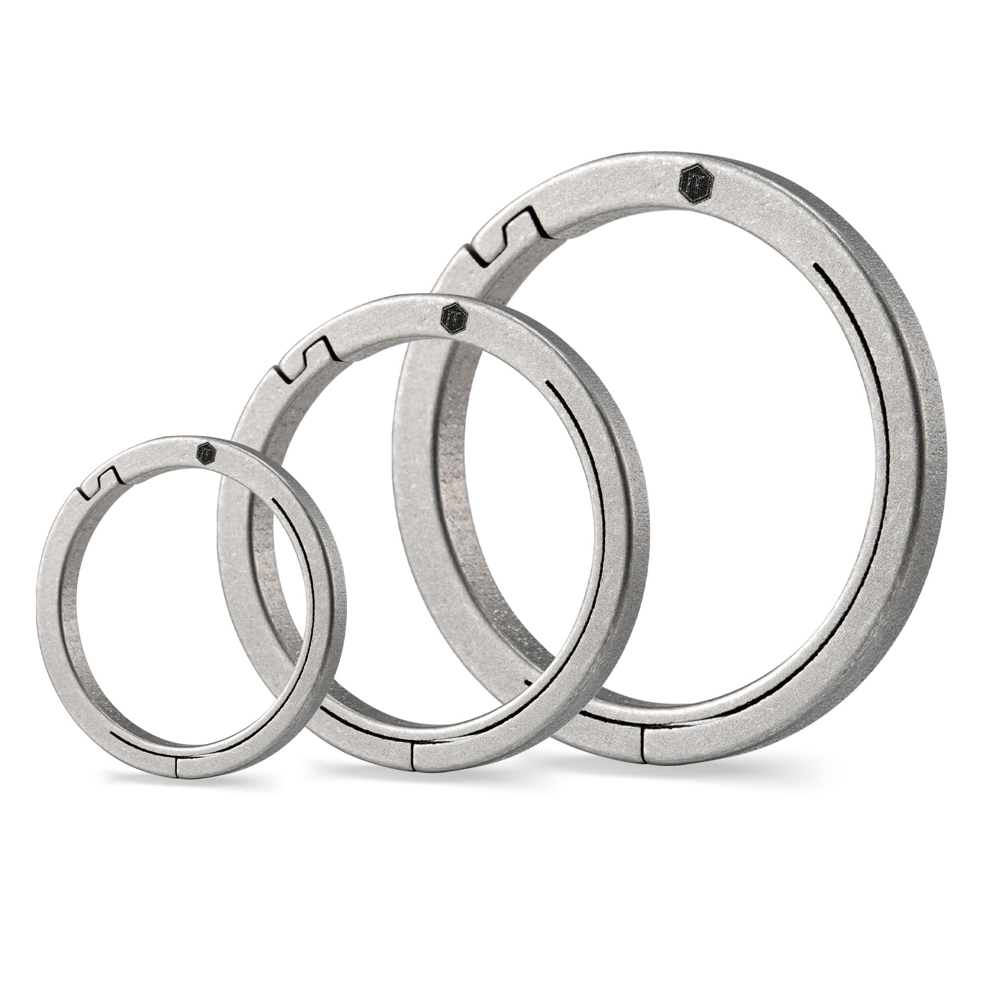 KeyUnity Titanium Quick Release Key Ring With Side Pushing Design, Round Carabiner Clip for Car & Home Keys