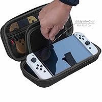 Vista 4 de ButterFox Switch Carrying Case for Nintendo Switch OLED, Fits Charger, Joy Con Grip, 18 Games and Protective Case (Black)