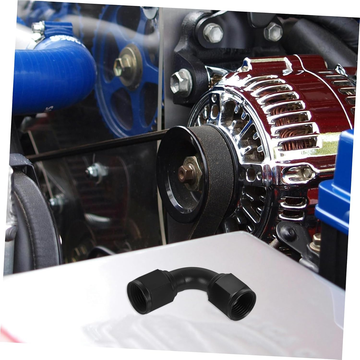 Zerodeko 90degree Female Swivel Connector Adapter for Car and Motorcycle Hose Aluminum Construction Easy Installation Versatile Use