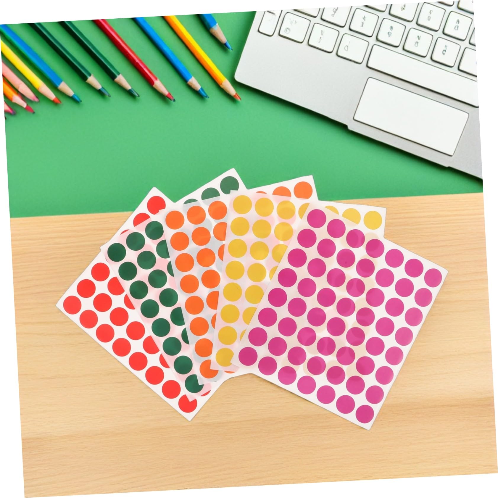 100 Fogli Etichette Adesive Rotonde Colorate Puntini Autoadesivi Resistenti per Organizzazione Ufficio Scuola e Artigianato Adesivi Scrivibili per Sigillare Buste e Pianificazioni