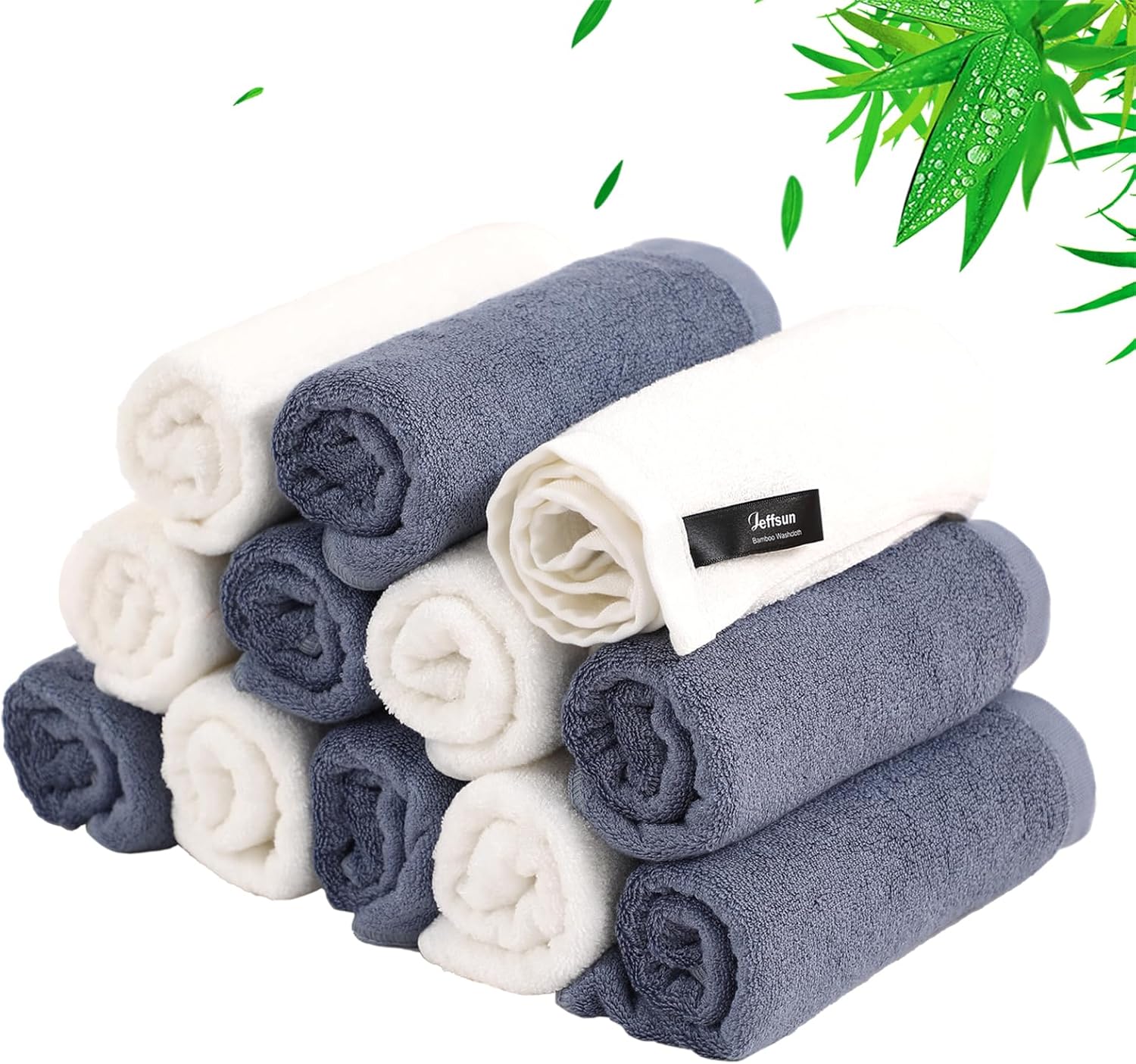 Baby Washcloths 12 Pack, 10x10 inch Ultra Soft Small Wash Cloths for Face and Body, Gentle & Safe White Face Towels on Sensitive Skin, Baby Essentials Shower Gifts for infant Kid Toddler Children