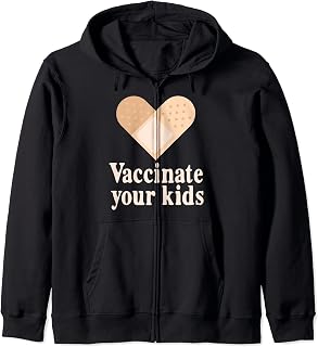 Vaccinate Your Kids & Heart - Bandaid Immunization Awareness Zip Hoodie