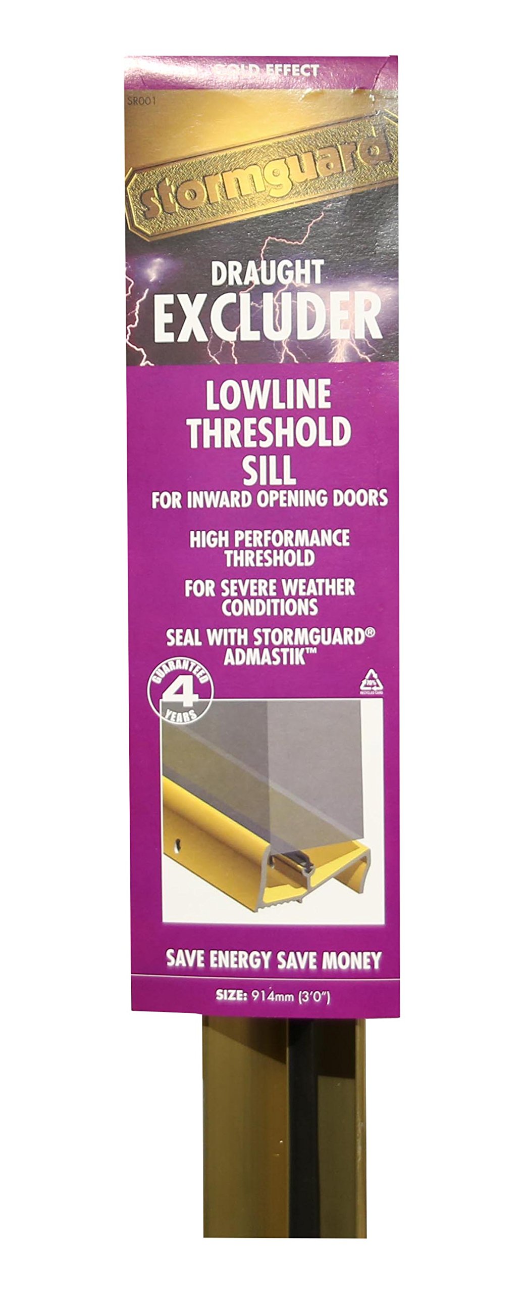 STORMGUARD Lowline Door Threshold 914mm Gold Sill Weather Water Draught Excluder Seal โ image 1