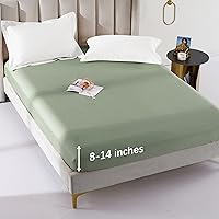 Vista 16 de Sábana bajera ajustable de lujo tamaño King, suave 100% algodón egipcio con bolsillo profundo, sin arrugas, protector de colchón elástico para hasta