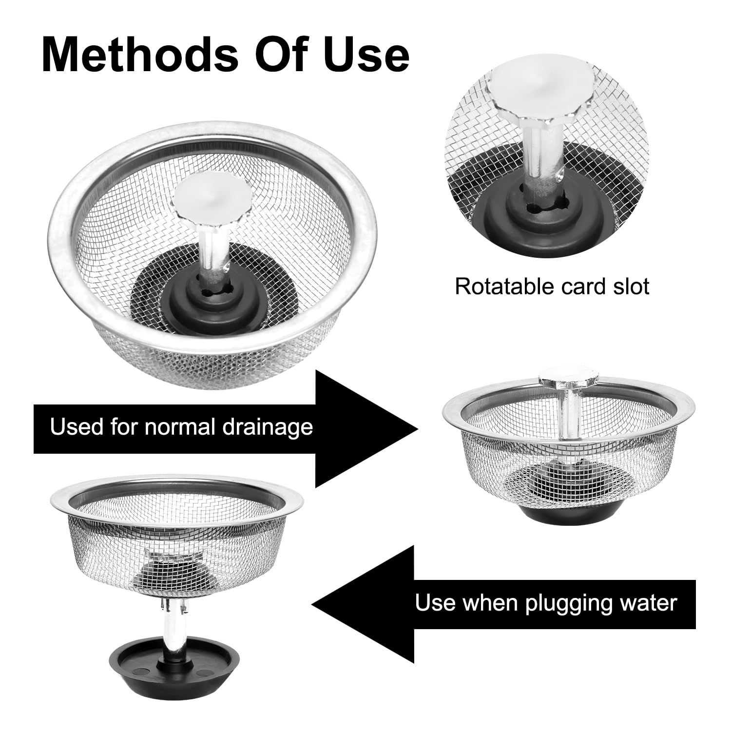 stainless steel kitchen sink strainer plug basket bathroom kitchen sink plug strainer replacement sink plug kitchen plug strainer Pop up kitchen plug for sink filter universal wash basin sink plugs fo - Image 4