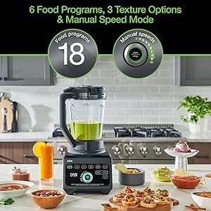 Braun TriForce Power Blender - Powerful 1600 Watt Countertop Blender with 10 Manual Speeds, 3 Texture & 6 Food Settings, Stainless Steel Blades, Auto-Clean, Heated Blending Function for Soups