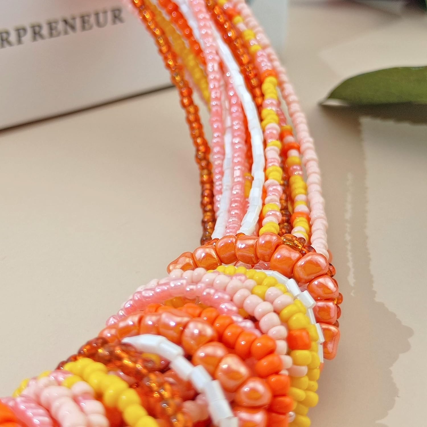 Bocar Chunky Statement Colorful Seed Beads Women Choker Collar Necklace - Image 4