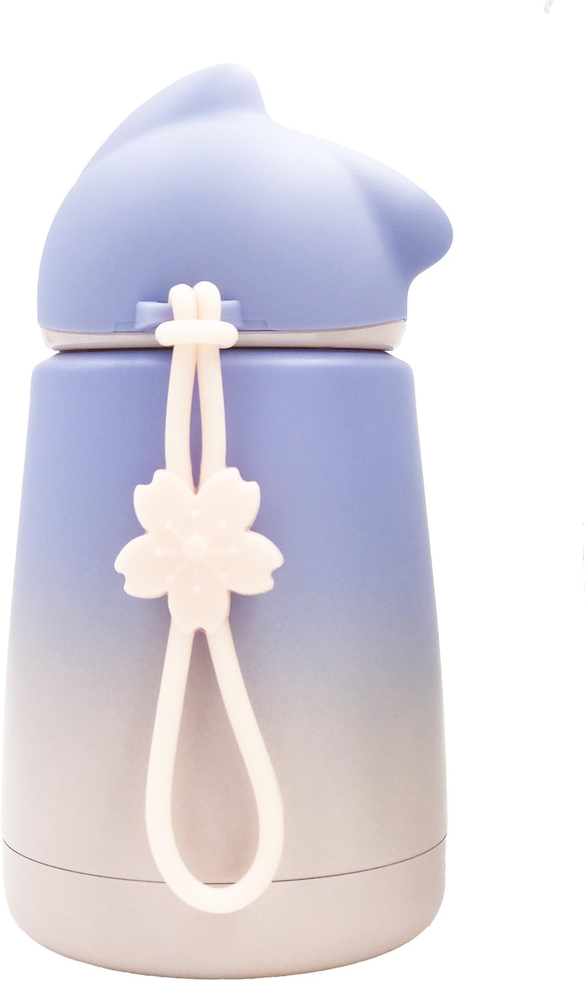 Stainless Steel Insulated Water Bottle Travel Coffee Mug,''Hello Dream'' Leak-Proof Mini Vacuum Flask,Portable Travel Mug w/Bottle Brush and Handle,Gradient Color,300ml/10.5oz (Blue-Pink)