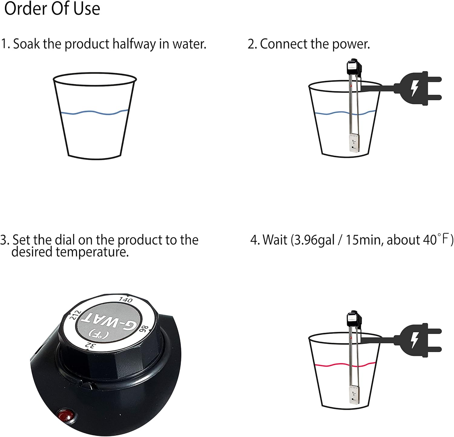 Buy GWAT500, 1500W, Electric Immersion Heater, Bucket Water Heater, Premium Outdoor Swimming