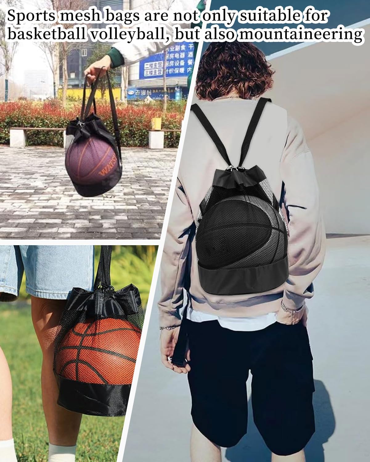 Sac à Ballons,Filet à Ballon Portable,Sac À Balles pour Football Basketball Tennis,Tennis,Volleyball,Rugby