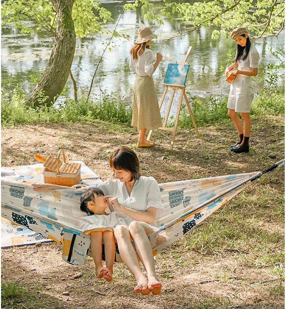 Outdoor Hammock Anti-Rollover Travel Camping Portable Hammock Hanging Chair Outdoor Portable Camping Travel Equipment (Color : A, Size : 290 * 148cm)